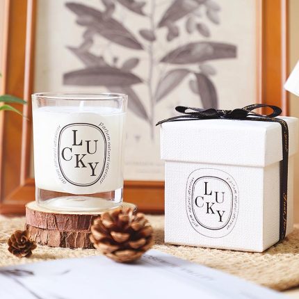 Wishing Aromatherapy Candle Gift Box Soy Wax Handmade Transparent Glass Fragrance Essential Oil Candle Ribbon Gift Box
