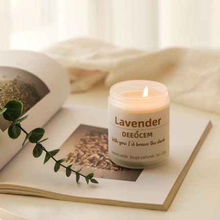 Lavender scented candle holder set