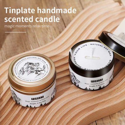 Forest tinplate canned aromatherapy candle soybean wax advanced home smokeless fragrance
